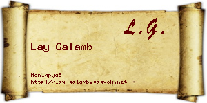 Lay Galamb névjegykártya